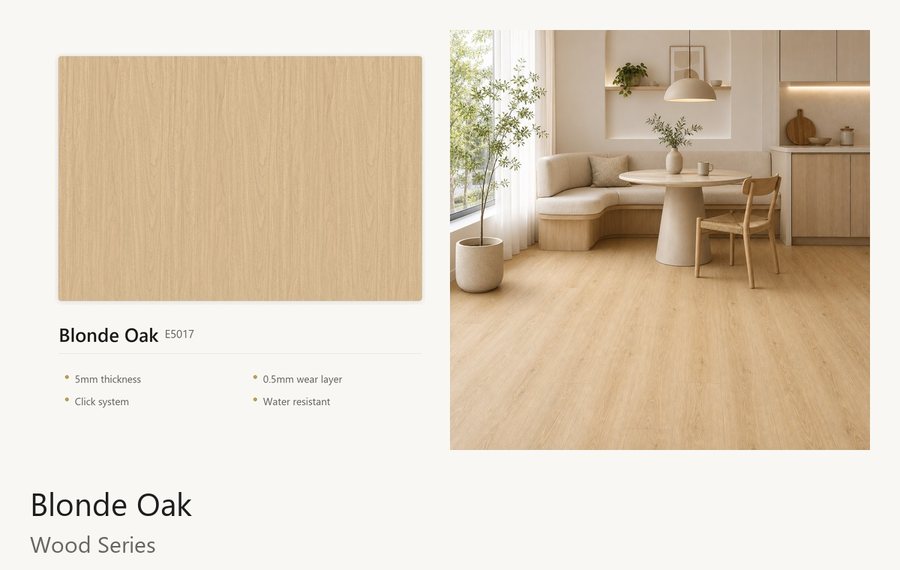 Blonde Oak vinyl flooring