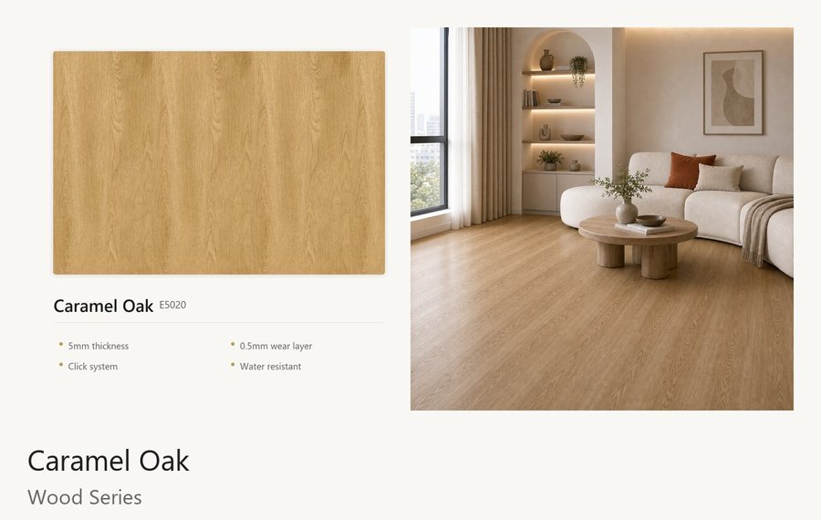 Caramel Oak vinyl flooring