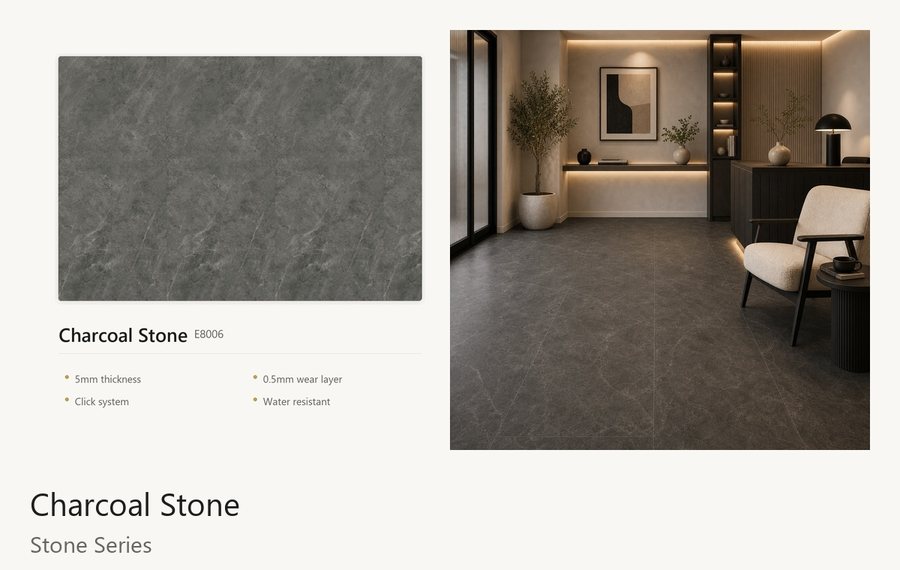 Charcoal Stone vinyl flooring