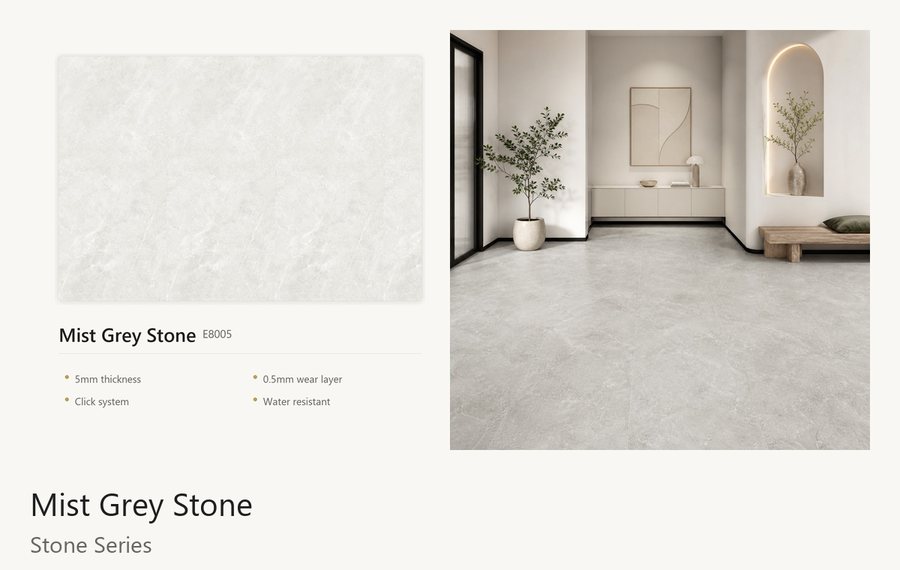 Mist Grey Stone vinyl flooring