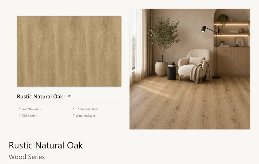 Rustic Natural Oak vinyl flooring