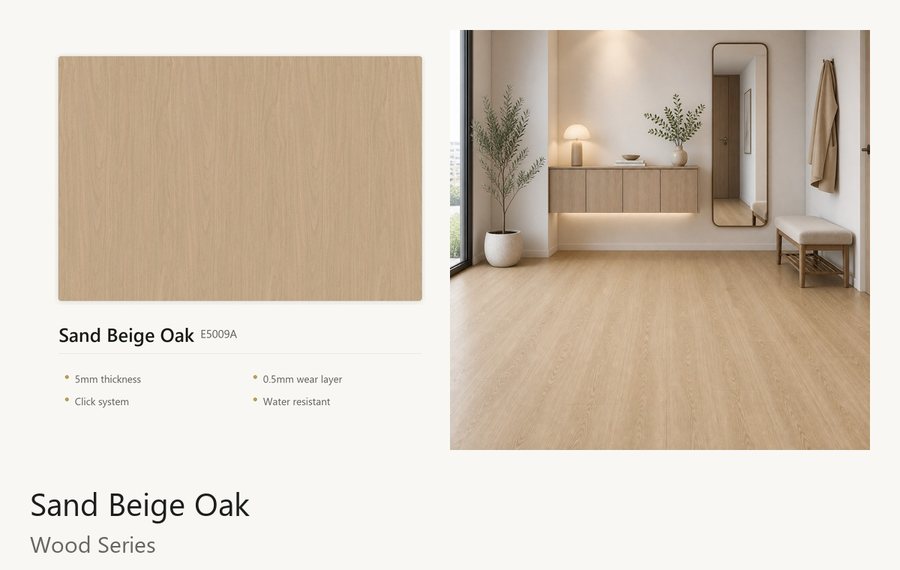 Sand Beige Oak vinyl flooring