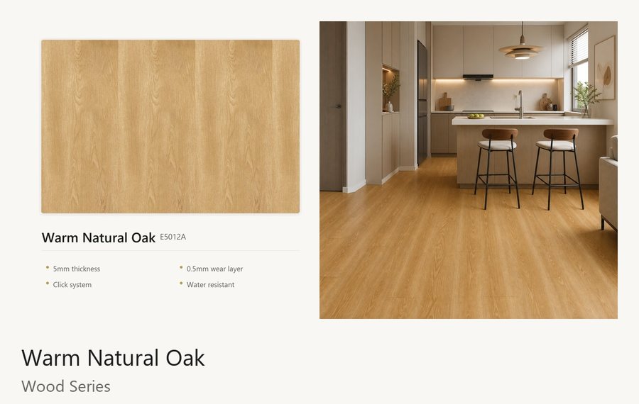 Warm Natural Oak vinyl flooring