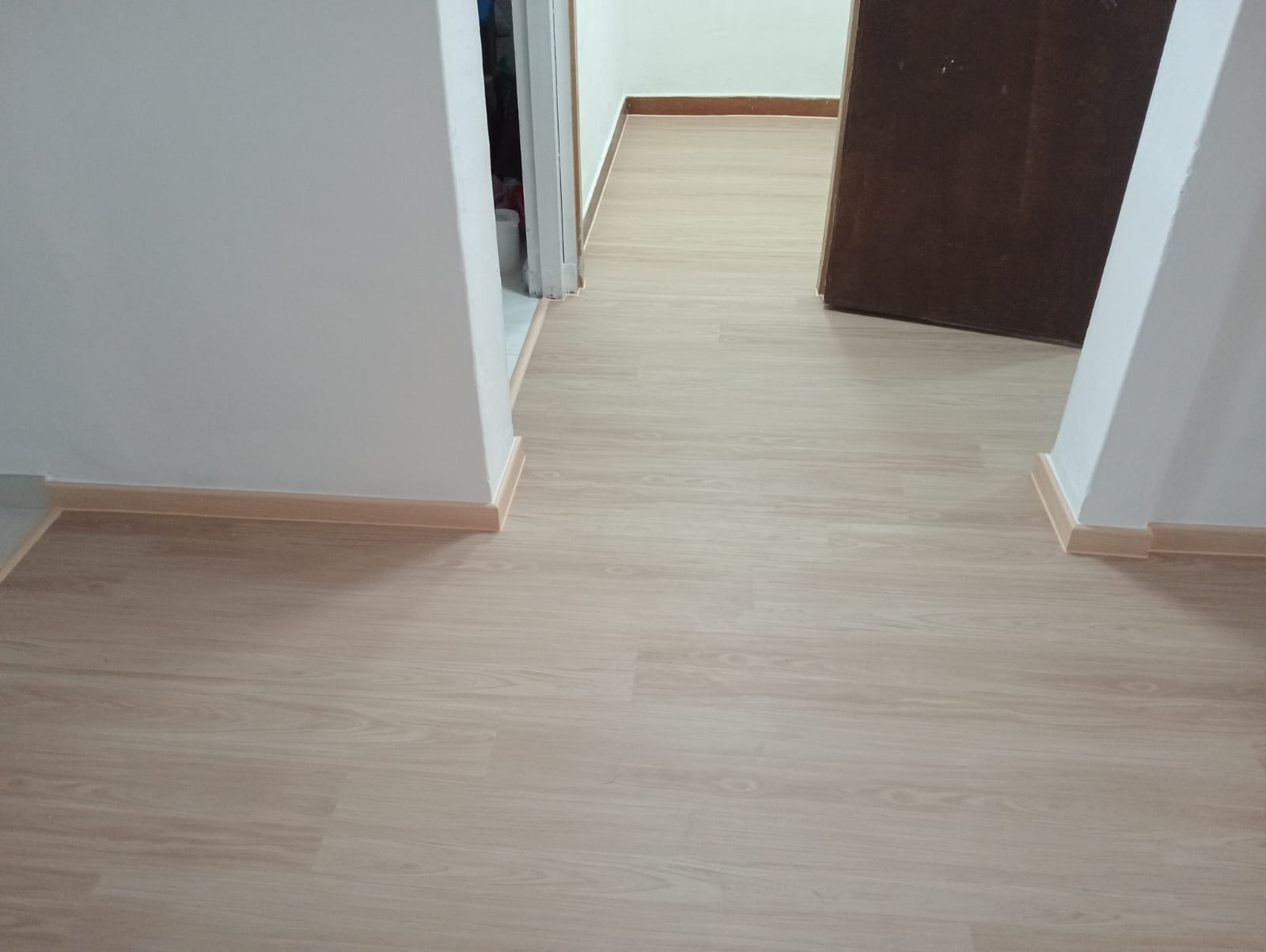 Light wood vinyl corridor